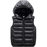 Ommda Boys Girls Hooded Puffer Vest, Kids Winter Down Vest, Sleeveless Zipper Jackets Outwear
