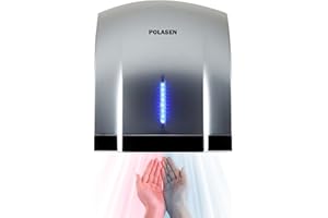 POLASEN Hand Dryer Commercial and Home Bathroom - High Speed Electric Hand Dryer, Quiet 15s Fast Dry, Wall Mounted Plug-in Automatic Dryer, CE Certified Portable ABS