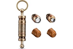 HANCIGAR Cigar Drill Vintage Size Double Blade Adjustable Cigar Punch(Gold)，Gifts for Men