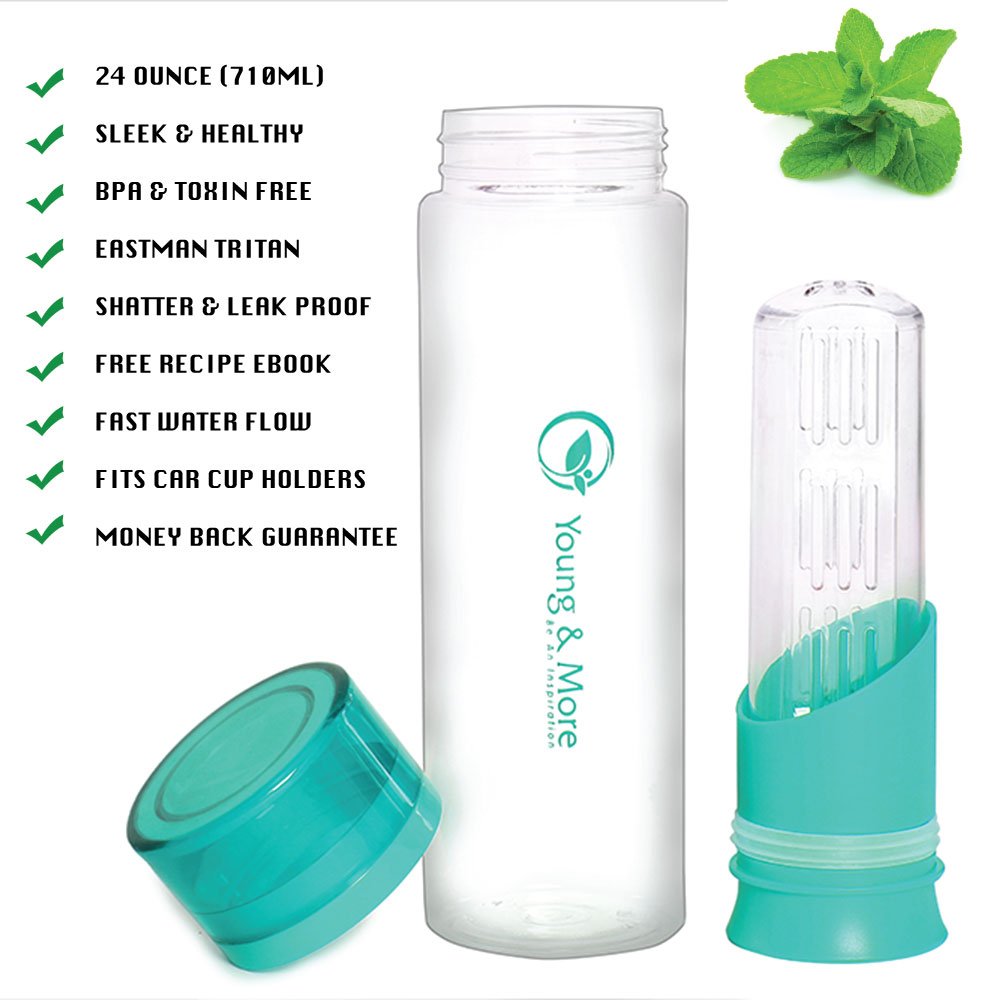 Infuser Water Bottle 24 Oz Top Gifts For Women Made With TRITAN BPA