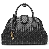 Woven Tote Bag for Women Dressy Woven Clutch Purses Leather Handwoven Crossbody Shoulder Bag Soft Shell Handbag Tote Satchel