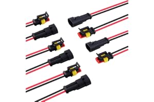 MUYI 5 Kits 2 Pin Connector 18AWG Waterproof Wire Connector 1.0mm² Quick Disconnect Wire Connectors 1.5mm Series Automotive Waterproof Electrical Connectors Wire Quick Connectors