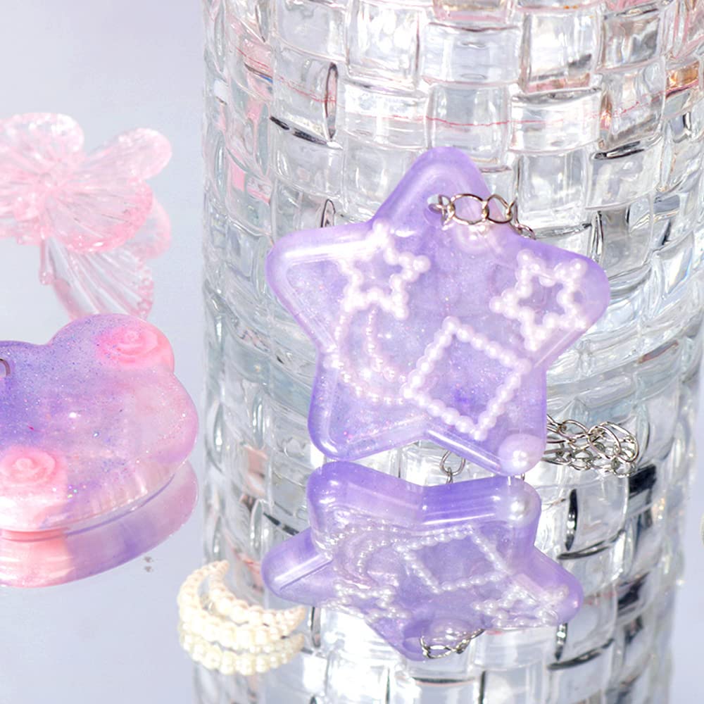 RESINWORLD 16pcs Variety Geometric Pendant Silicone Molds with Hanging Hole, Jewelry UV Resin Mold, Necklace Keychain Molds for Epoxy Resin