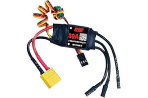 RHINOESC DYS 12A 20A 30A 40A 50A 60A 80A 100A 2-6S Brushless ESC With 5V/6A BEC With XT Bullet Plugs Electric Speed Controller for RC Fixed-Wing DIY Multi-axis Aircraft Aircraft Drone Helicopter（DYS 30A ESC)
