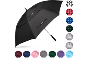Trenovo Automatic Open Golf Umbrella, 47/54/62/68/72 Inch Extra Large Umbrella Oversize Double Vented Canopy, UV Protection Waterproof Windproof Stick Umbrellas for Rain Men and Women
