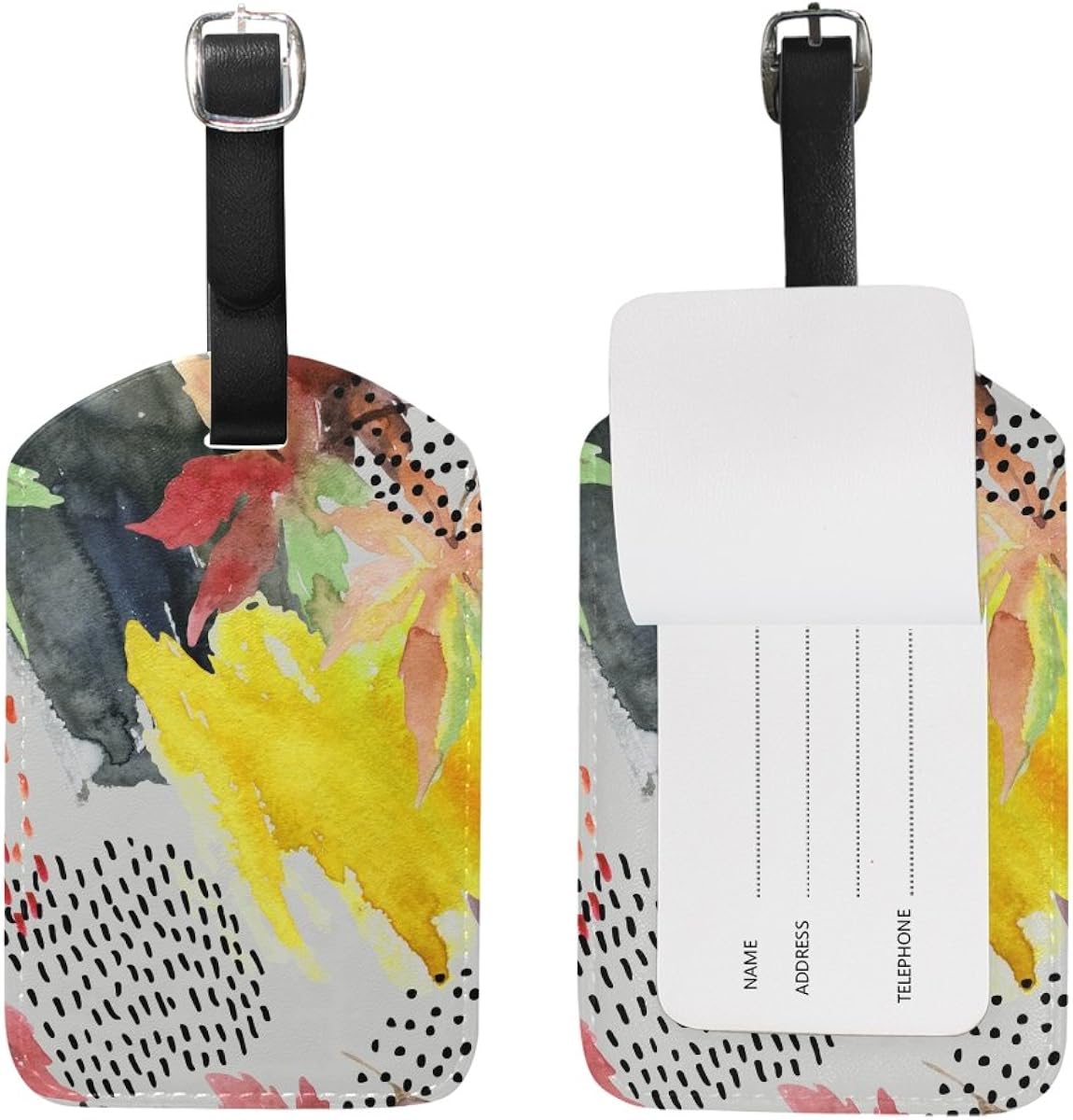 Leaves Genuine Leather Travel Luggage Baggage Tags