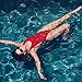 Dixperfect 90s Trend One Piece Swimsuit Low Cut Sides Wide Straps High Legs for Women (M, Red)