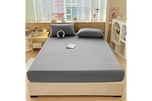 Cotton Fitted Sheet Only, Ultra Soft & Breathable Deep Pocket Bottom Sheet, Fit for 6" to 11" Matress, Machine Washable, Non-