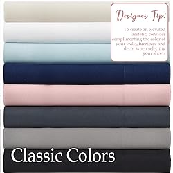 lalaLOOM Queen Bed Sheet Set, Soft Microfiber Hotel