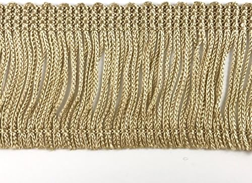 Beige 2" Rayon Chainette Fringe - 9 Yards