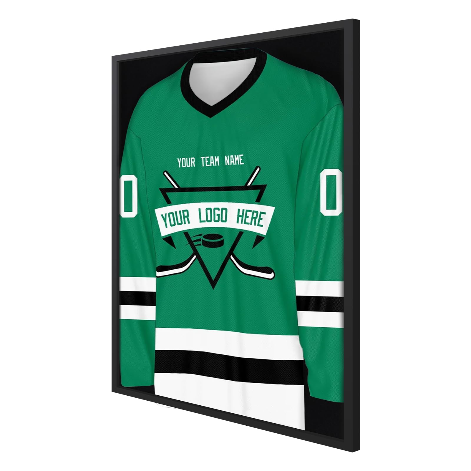 Photo 1 of 26x37 XL Large Shadow Box Frame, Jersey Frame Display Case with Grade A Natural Pine Wood Acrylic Front Jersey Frame for Hockey Soccer Basketball Football Uniform Shirts, Black