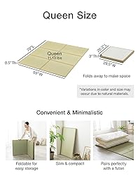 FULI Japanese Tatami Mattress, Tatami Rug, Igusa