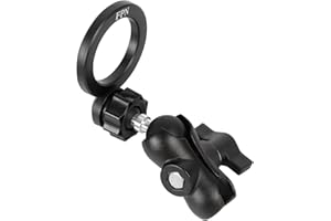 FPN Magnetic Phone Holder Base for RAM Mounts, 1" (25mm) Ball Mount with Short Aluminum Alloy B Size Double Socket Arm, Compatible with Magsafe iPhone 17/16/15/14/13/12 Series