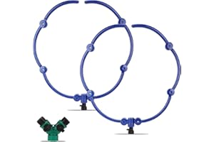 HEYTIMI 2Pcs 360° Tree Water System Tree Watering Ring 20 Inch Circle Sprinkler and Irrigation System Targeted Water with Y Hose Splitter for New Tree Outdoor Plants Raised Garden Beds Shrubs (Bule, Large)