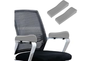 Shapeazy 2 Pack Office Chair Armrest Pads Covers,Arm Rest Pad with Memory Foam Elbow Pillow for Forearm Pressure Relief, Arm Rest Covers for Office Chairs, Wheelchair, Comfy Gaming Chair (Grey)