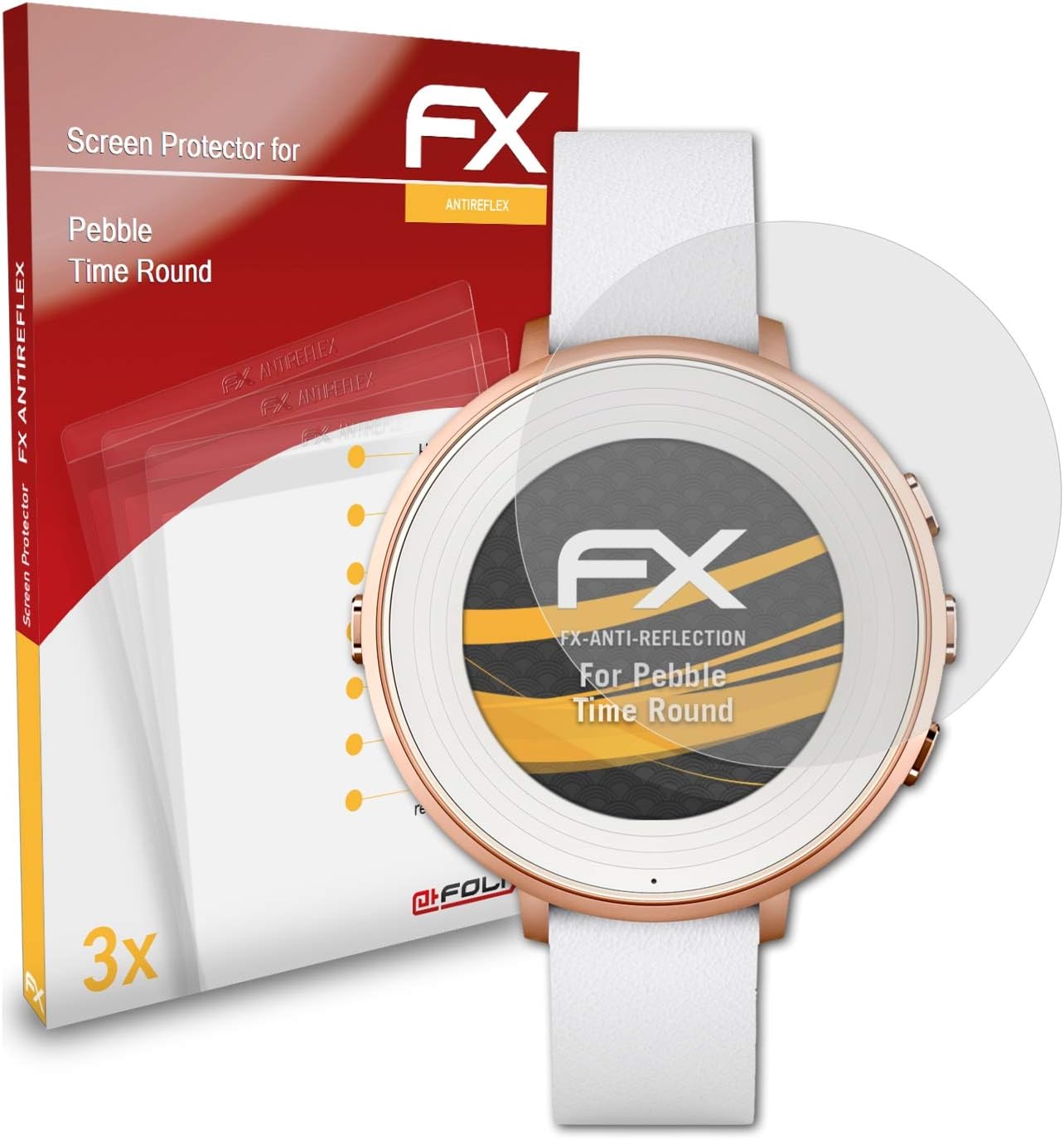 atFoliX Película Protectora Compatible con Pebble Time Round ...