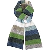 Julpsk Fashion Rainbow Striped Scarf Winter Thick Knit Wool Scarves Holiday Gifts