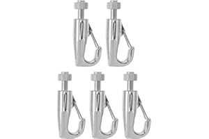IWOWHERO 5Pcs Picture Rail Hangers Adjustable Hooks, Art Gallery Hanging System Wire Hook, Fits 1-2mm Steel Wire Rope Hanger 