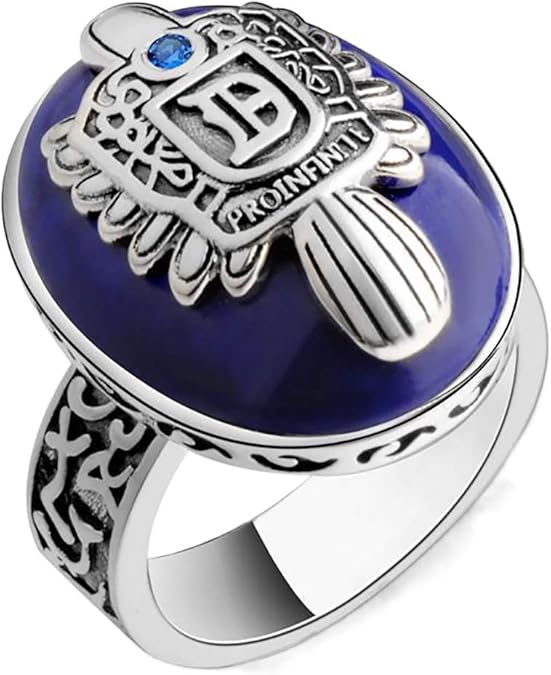 Mempire Damon Salvatore Bague en Argent Sterling 925 Lapis Lazuli Gem