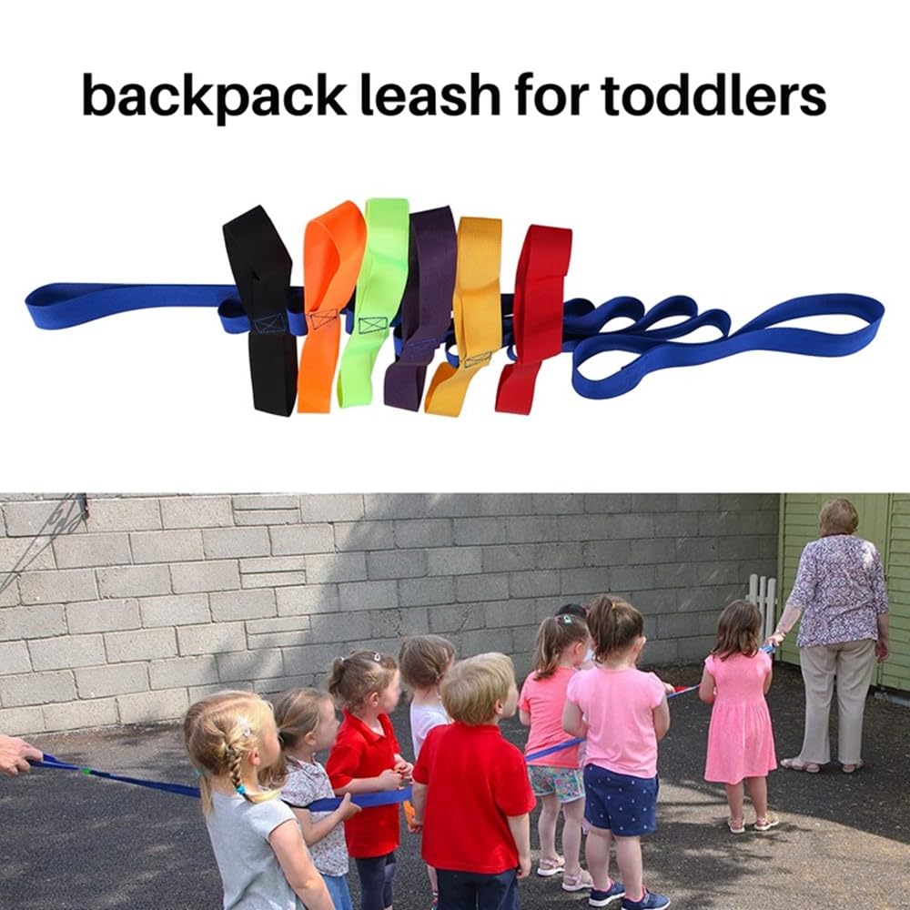 Children's Walking Ropes for Preschool Daycare School Kids Outdoor Colorful Handles for Up to 12 Children 2 Teachers(Blue)
