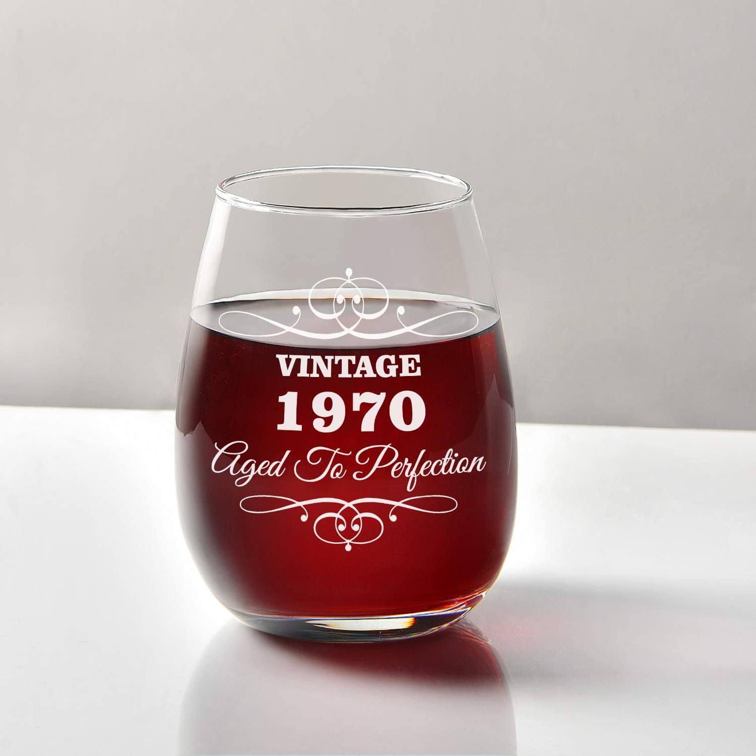 Download Amazon Com 1970 50th Birthday Wine Glass 50th Stemless Wine Glass 15oz For Women Men Friends Wine Lover Him Her Wine Glasses
