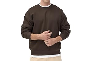THE GYM PEOPLE Men's Fleece Crewneck Sweatshirt Thick Loose fit Soft Basic Pullover Sweatshirt