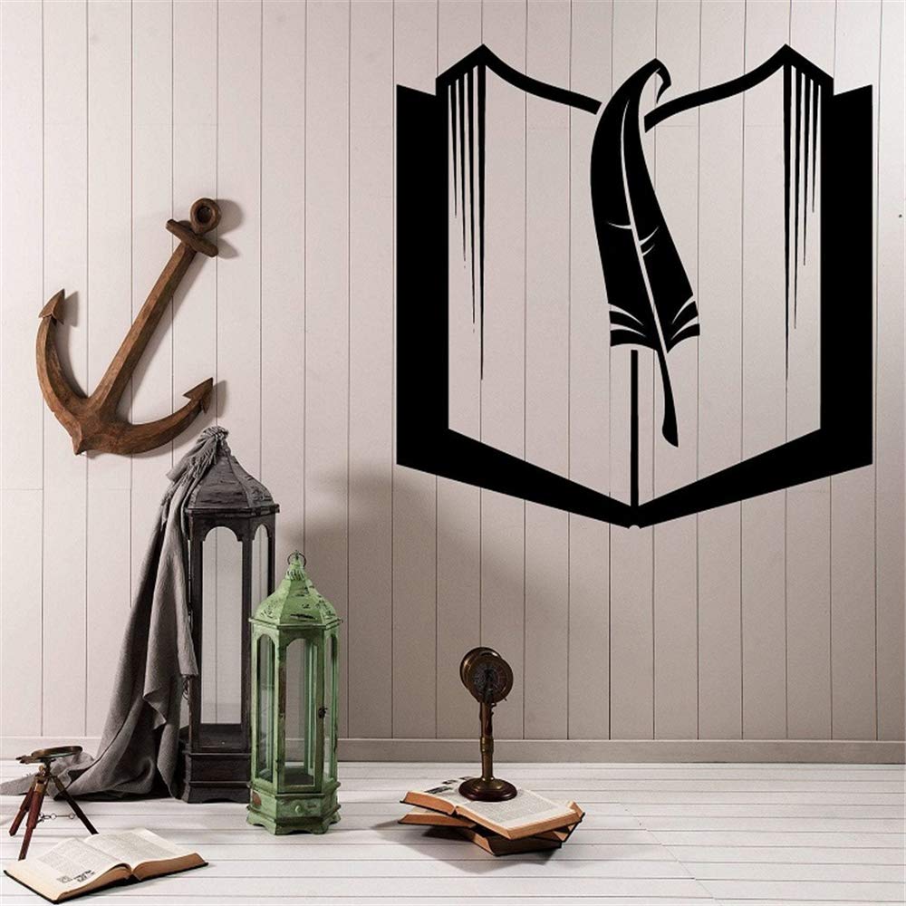 kyprx Libro y Marcador Vinilo Adhesivo de Pared Escuela Biblioteca ...