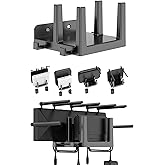 NOTMBESTM Wall Mount Shelf for WiFi Router, Modem, TV Box, Universal Cable Box Shelf Compatible with Laptop, Cellphone, Tablet, and Other Devices with Thickness Up to 45 mm (Black)