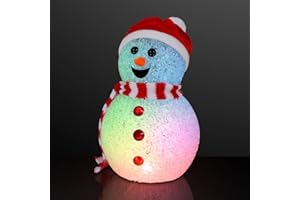 FlashingBlinkyLights Color Changing LED Snowman Light Up Decoration Lighted Christmas Table Decorations