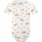 Landofgenie Men Short Sleeve Bodysuit Pajama Print Bodysuit One Piece Pajamas Rompers Basic Onesie