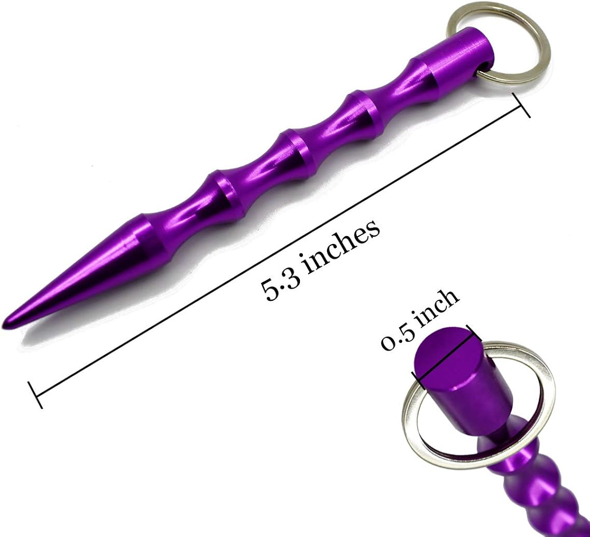 6 Pack Self Defence Keychain Aluminum Alloy Anti-Wolf Weapons Keychain Sturdy Portable Pressure Defense Key Chain for Women Kubotan Tactical Pen for Ladies Self Defense Tools Christmas Gift at  Men’s Clothing store
