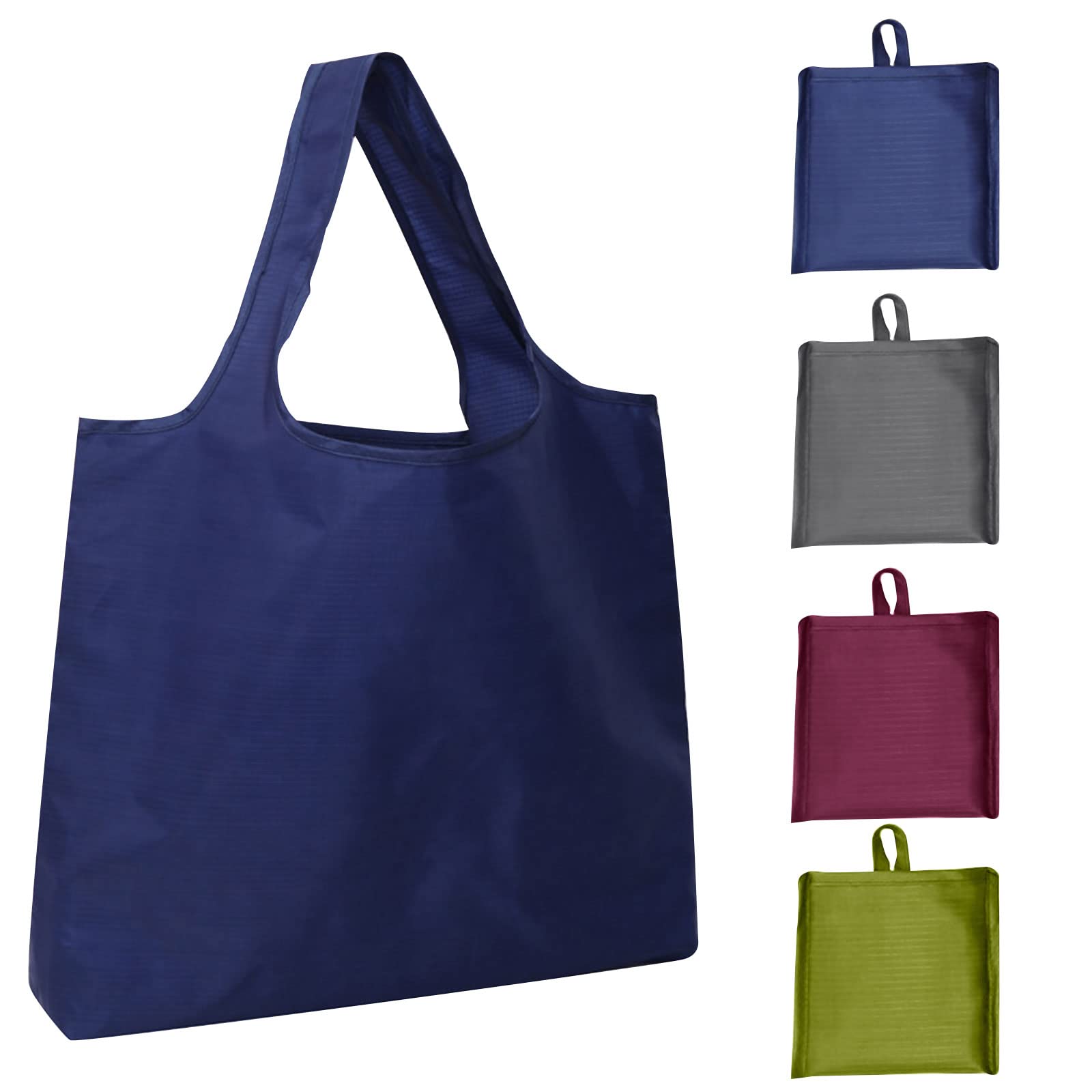 Modixun 4Pack Ultra Large Foldable Grocery Bags, Reusable Sturdy Shopping Bags with Attach Pocket, Waterproof Reusable Tote Bags, Machine Washable, 4 Colors