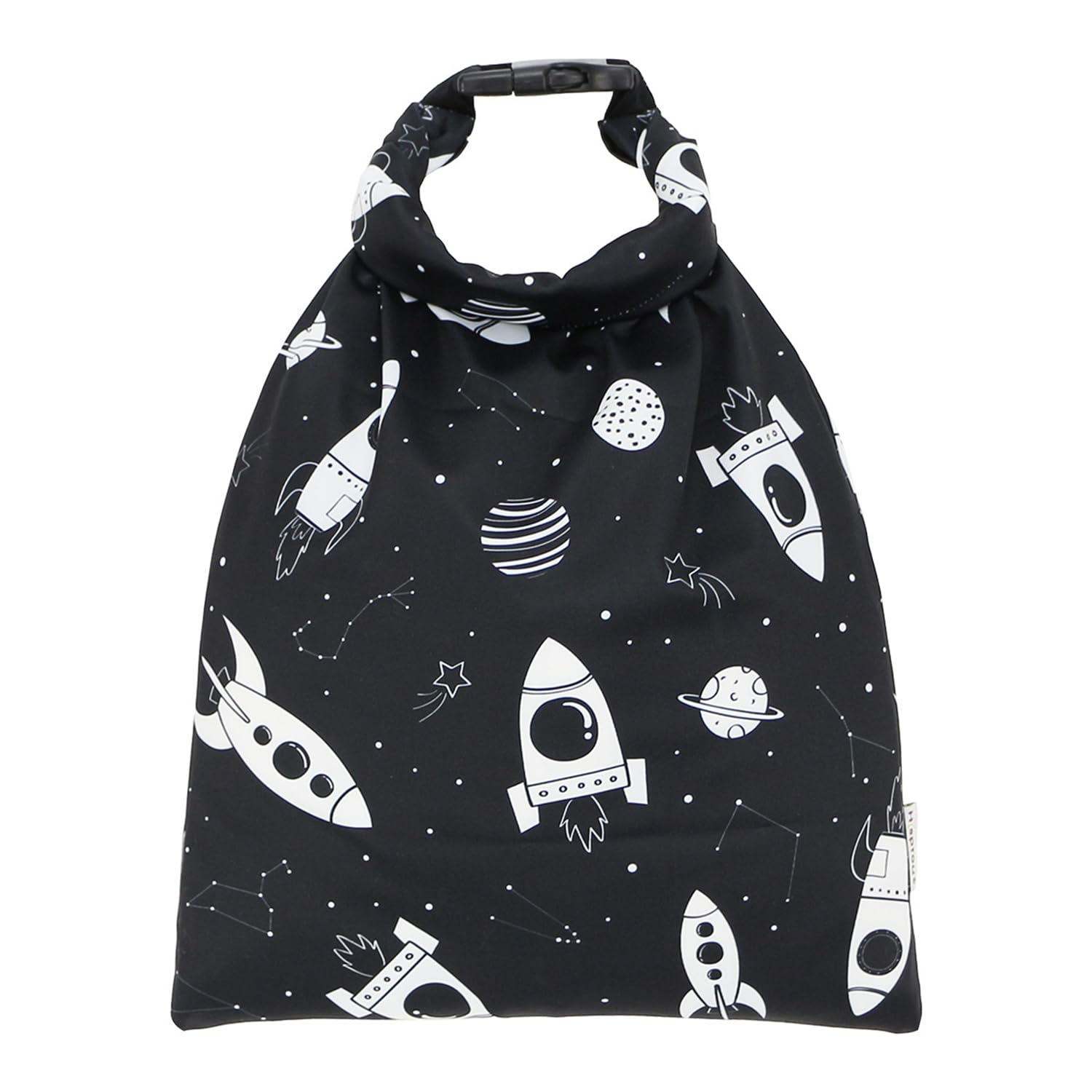 ZEACCT Waterproof Diaper Bag with Buckle, Reusable Swimsuit and Clothes Bag, Daycare Organiser for Wet Items (Black)