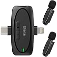 ULANZI V6 Wireless Lavalier Microphone for iPhone iPad Android Camera, 3-in-1 Plug-Play Mic for Phone Video Recording Interview Youtubers Vloggers, 164ft Transmission Range