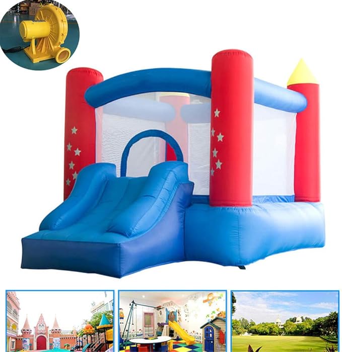 Cm&cl Aufblasbares Sprungbrett für Kinder, springendes Haus mit Rutsche