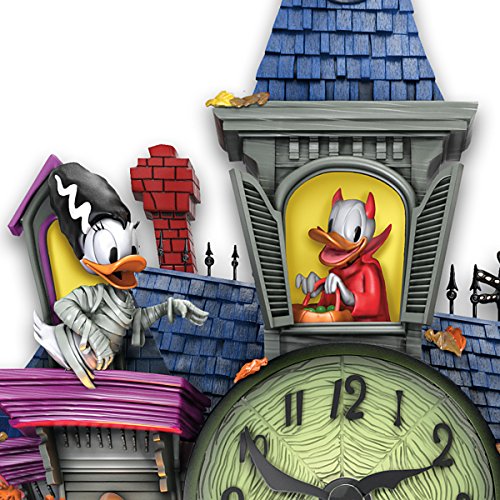 The Bradford Exchange Disney Halloween Themed Cuckoo Clock with 9 Disney Characters: Lights and Music