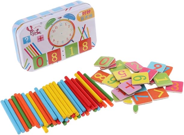 Amazon キッズ玩具 数え棒 数字カード 計算おもちゃ 数学パズル 算数ゲーム 木製 教育玩具 学習ゲーム すうじ 図形 計算 おもちゃ