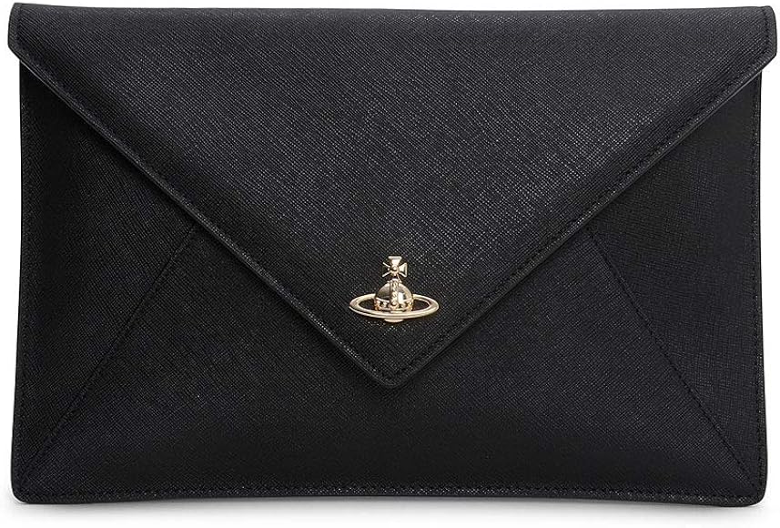 black vivienne westwood envelope clutch bag