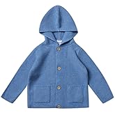 Stellou & friends 100% Cotton Baby Cardigan, Long Sleeve Knit Sweater for Kids, Unisex Tops for Infant, for Children 0-6 Yrs
