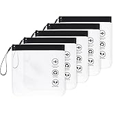 5pcs Clear Travel Toiletry Bags-20x20cm TSA Approved Quart Size Waterproof Liquids Bag -100% 3-1-1 Compliant Clear Travel Bag