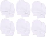 Soft Touch Baby Girls' Anti-Scratch Mittens White 6 Pack