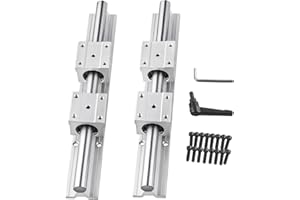 FRUZELG CNCCANEN Linear Rail 2Pcs SBR20-500mm Linear Guideway Shaft Rail + 4Pcs SBR20UU Block Bearing 19.68in Fully Suppoeted Shaft Rod for CNC DIY