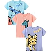 Toddler Boys' Short Sleeve Tees Cotton Casual Graphic Crewneck Summer Top Clothes T-Shirts