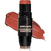 Nudestix Nudies Bronze All Over Matte Bronzing Stick – 3-in-1 Cream Bronzer for Cheeks, Eyes & Lips with Built-In Brush | Natural Contour & Sun-Kissed Glow