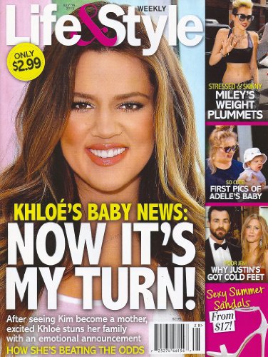 KHLOE KARDASHIAN Miley Cyrus Adele and son Angelo Justin Theroux and Jennifer Aniston Sexy Summer Sandals From $17! - July 15, 2013 Life & Style Weekly Magazine