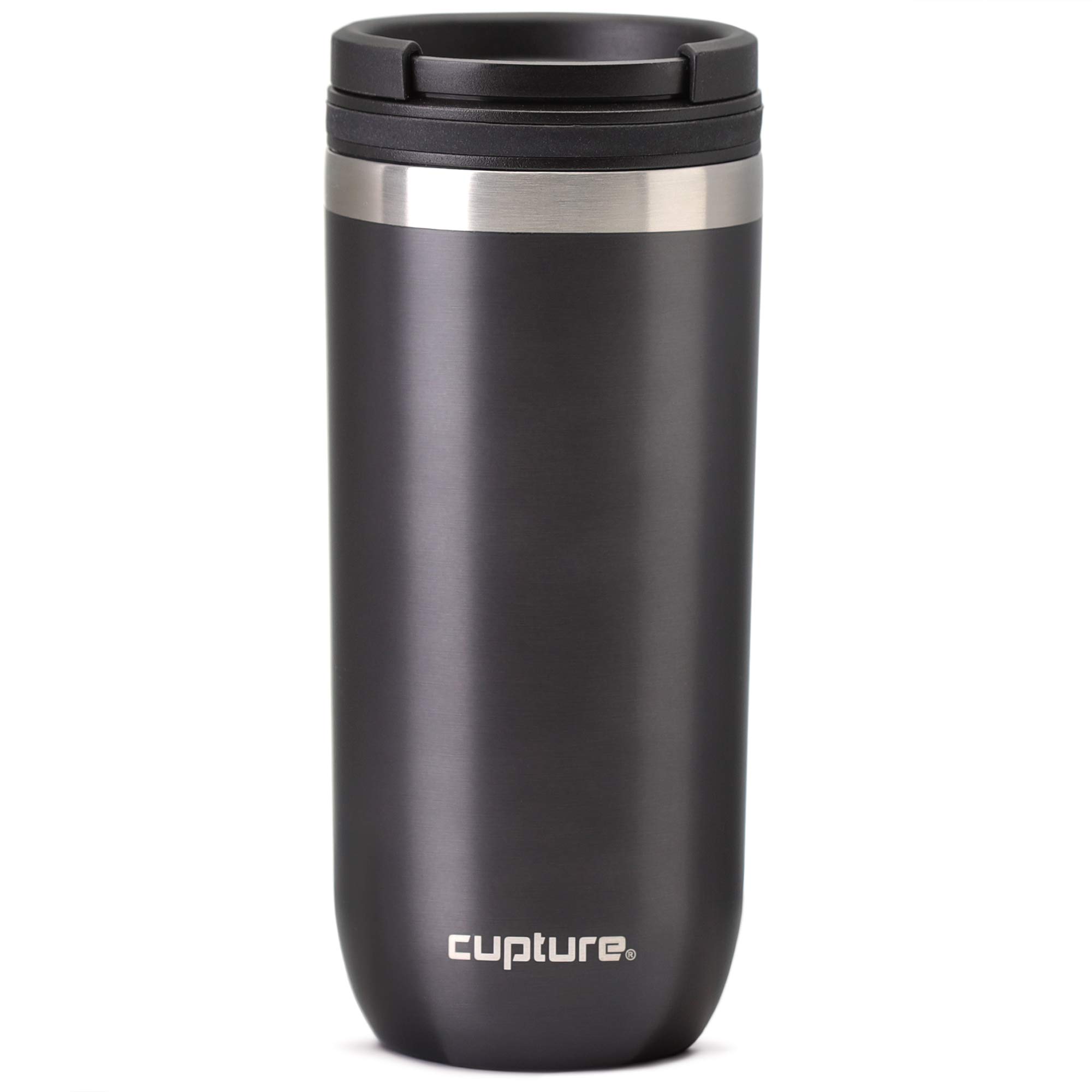 Cupture TWIST-TOP Vacuum-Insulated Stainless Steel Travel Mug, 16 oz, Gunmetal Gray