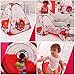 Babrit Cute Play Tent-Tunnel-Ball Pit with Basketball Hoop 3 in 1 Play House Children's Playground Toy Playpen with Tote Bag for Kid's Fun