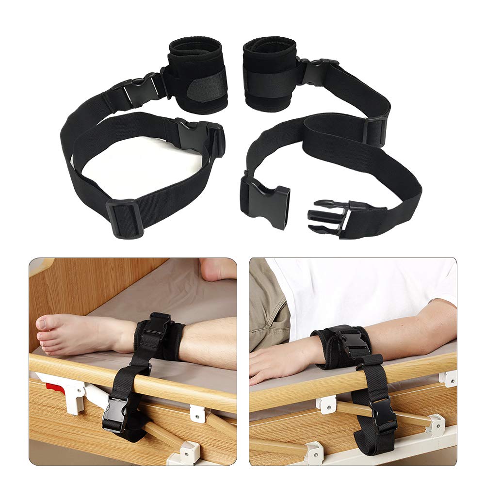 Amazon Com Medical Restraints Control Limb Holders Beds Bed Restraint For Hand Feet 1 Pair Black Industrial Scientific