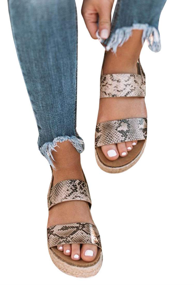 LAICIGO Womens Wedges Sandal Open Toe Ankle Strap Trendy Espadrille Platform Sandals Flats - Image 5