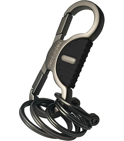 Amazon.com: Carabiner Keychain Clip with 4 Heavy Duty Key Rings